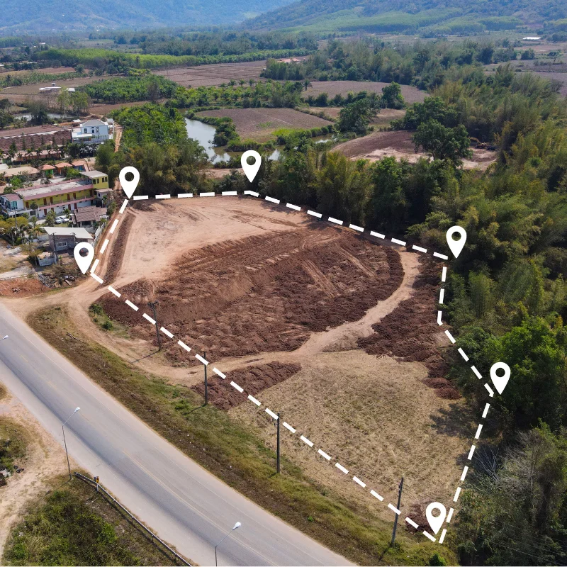 aerial view of land plot